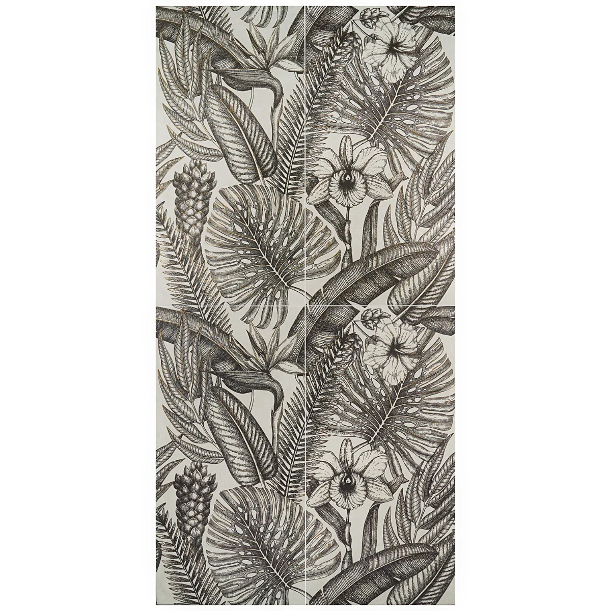 Paula Purroy Gardenia Black and White 24x48 Porcelain Tile - Image 6