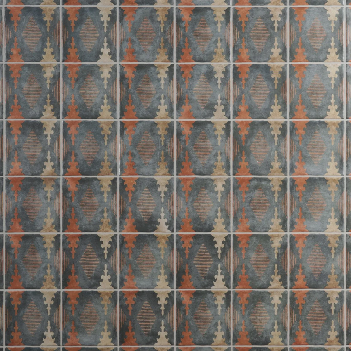 Paula Purroy Talia Aztec Blue Terracotta 5x5 Matte Ceramic Tile - Image 3