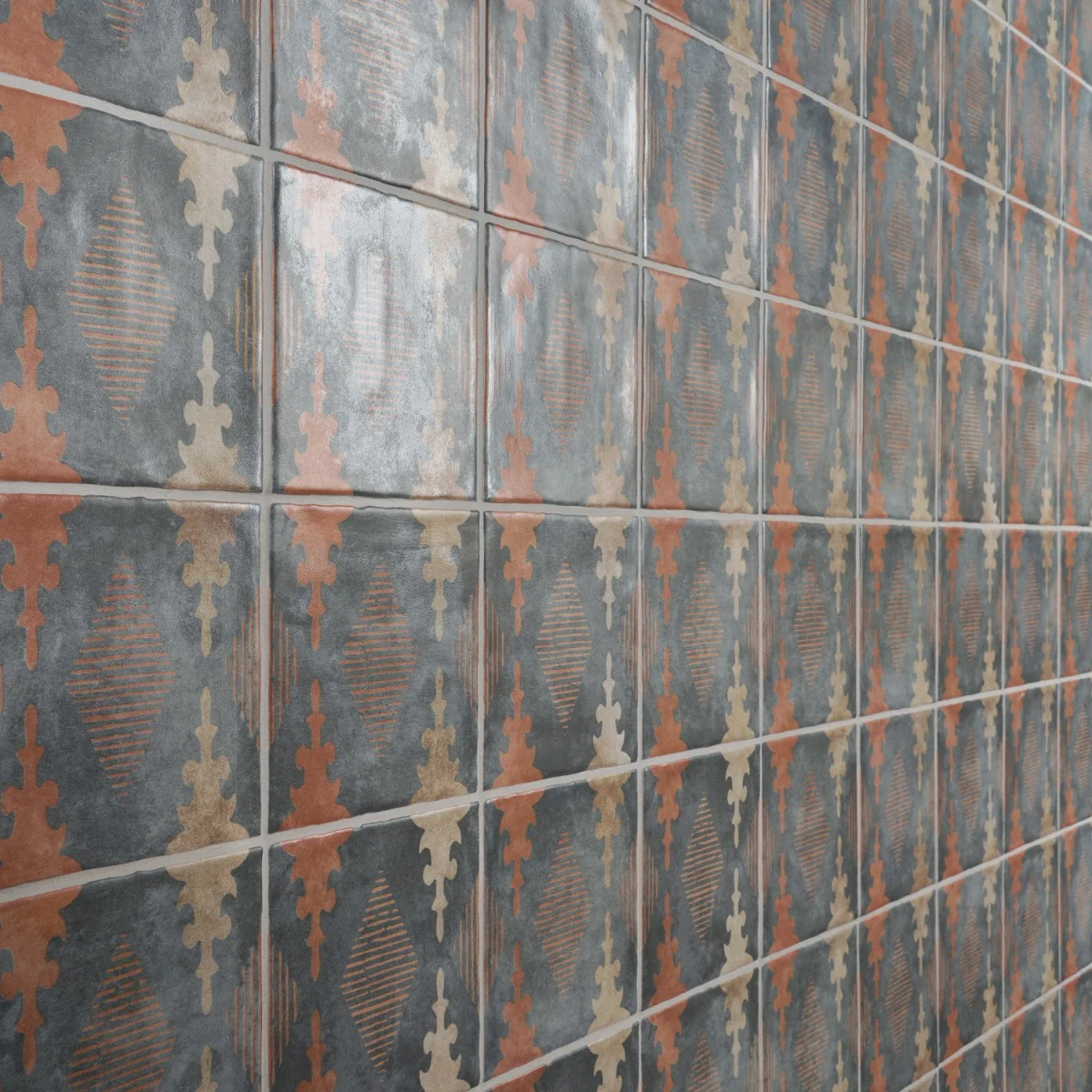 Paula Purroy Talia Aztec Blue Terracotta 5x5 Matte Ceramic Tile - Image 4
