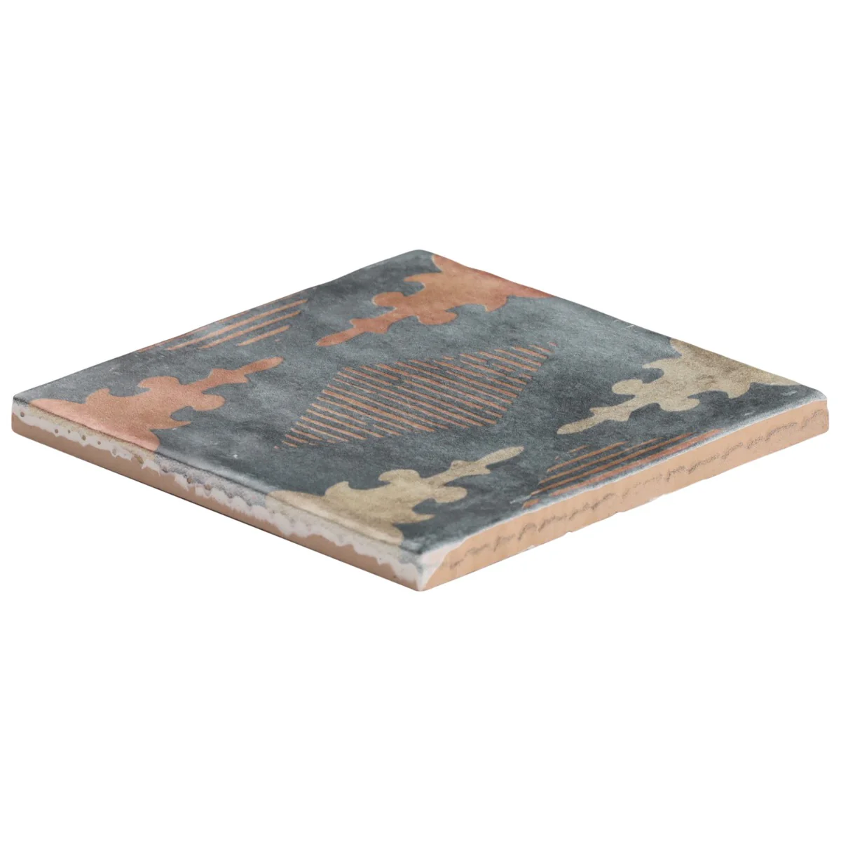 Paula Purroy Talia Aztec Blue Terracotta 5x5 Matte Ceramic Tile - Image 6