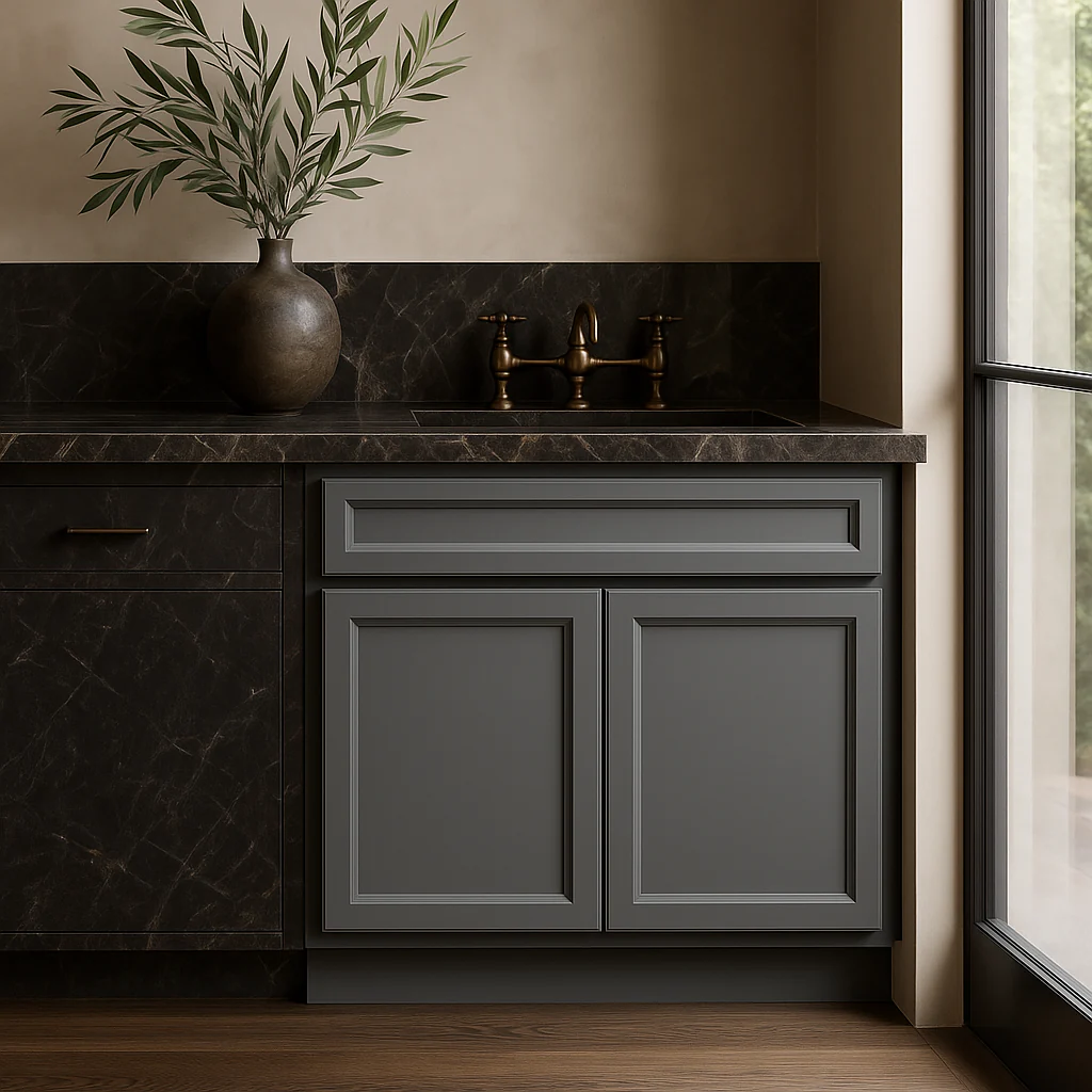 PELHAM & WHITE Keyport Shaker 36" Charcoal Base Kitchen Cabinet - Image 2