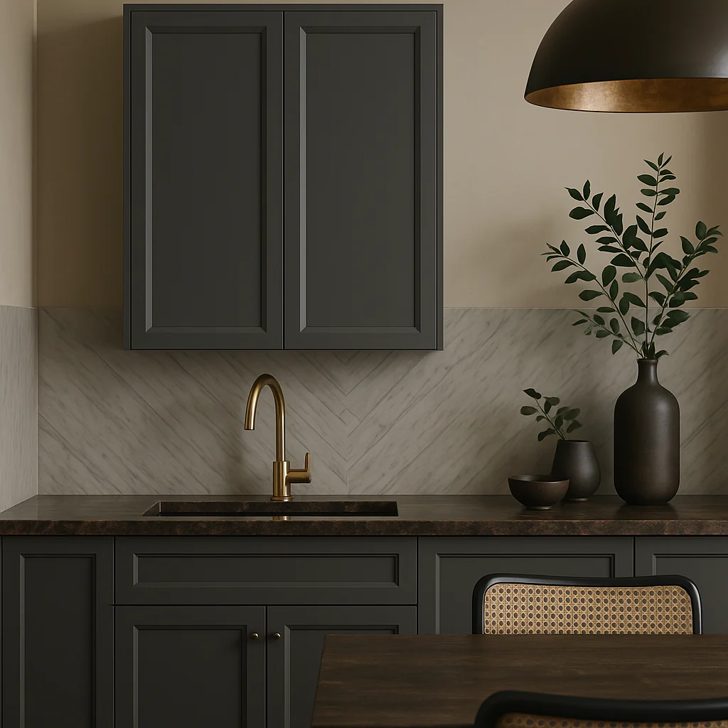 PELHAM & WHITE Keyport Shaker 36" Charcoal Wall Kitchen Cabinet - Image 2