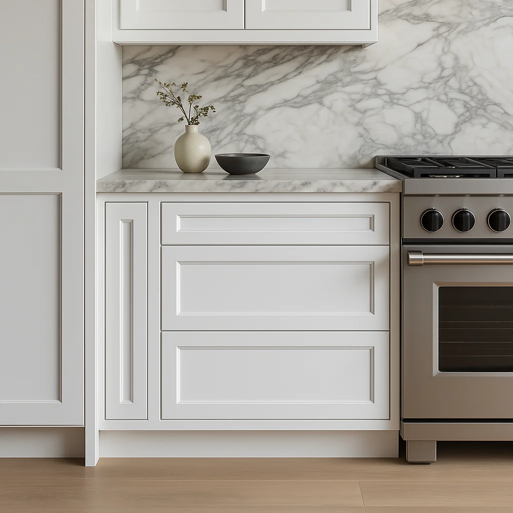 PELHAM & WHITE Keyport Shaker 36" Drawer Base Kitchen Cabinet in White - Image 4