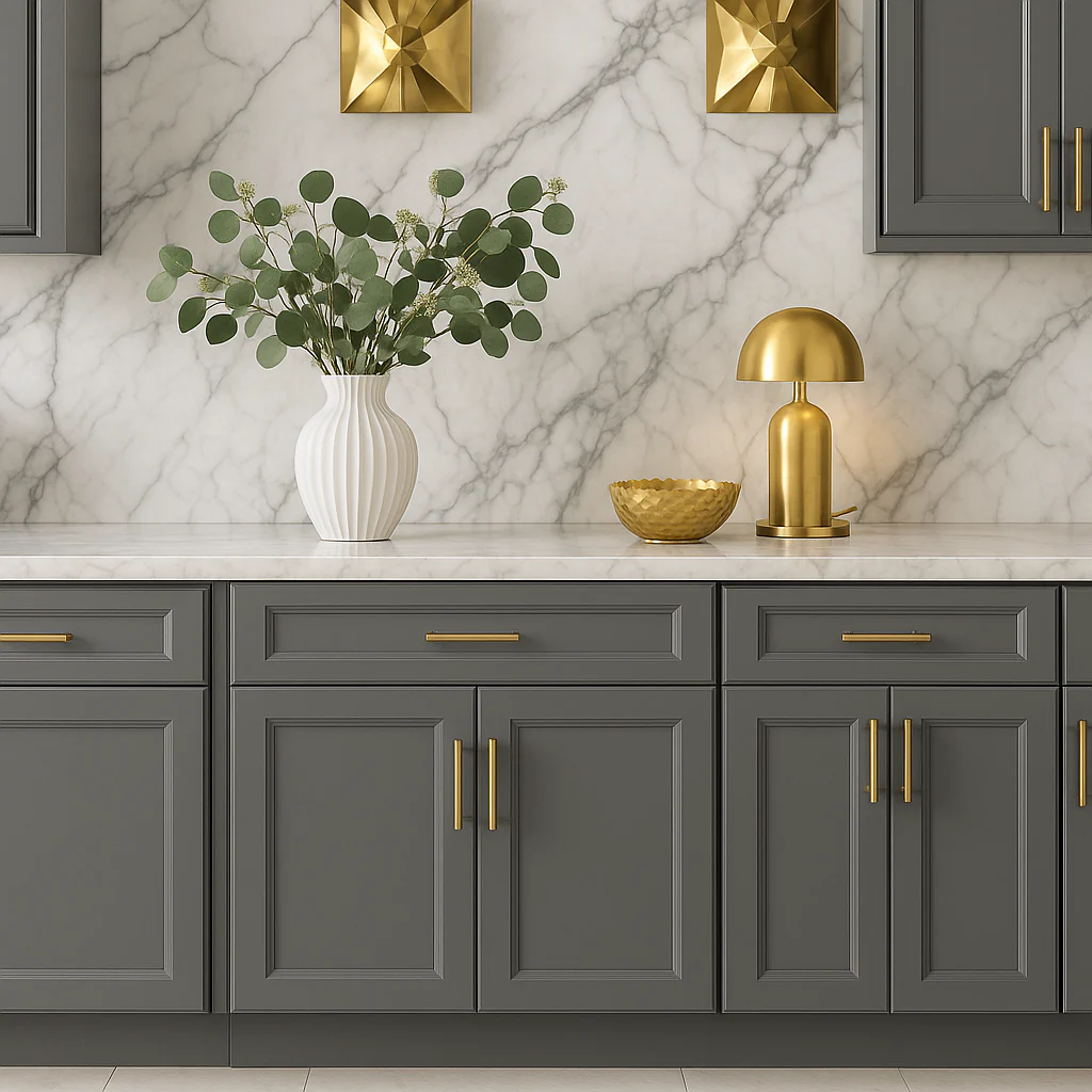 PELHAM & WHITE Keyport Shaker Charcoal Base Kitchen Cabinet - 30 in. W x 24 in. D x 34.5 in. H - Image 4