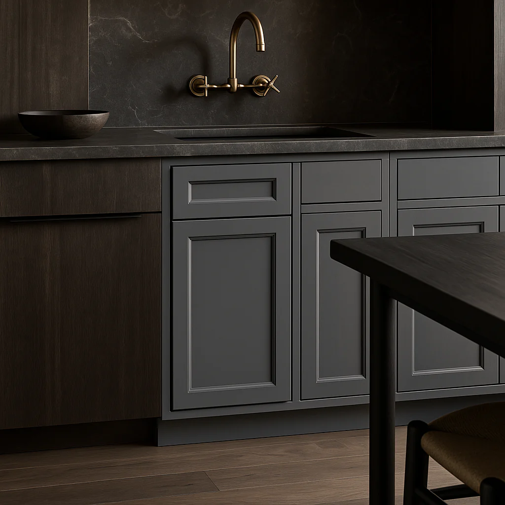 PELHAM & WHITE Keyport Shaker Charcoal Base Kitchen Cabinet - Tool-Free Assembly - Image 3