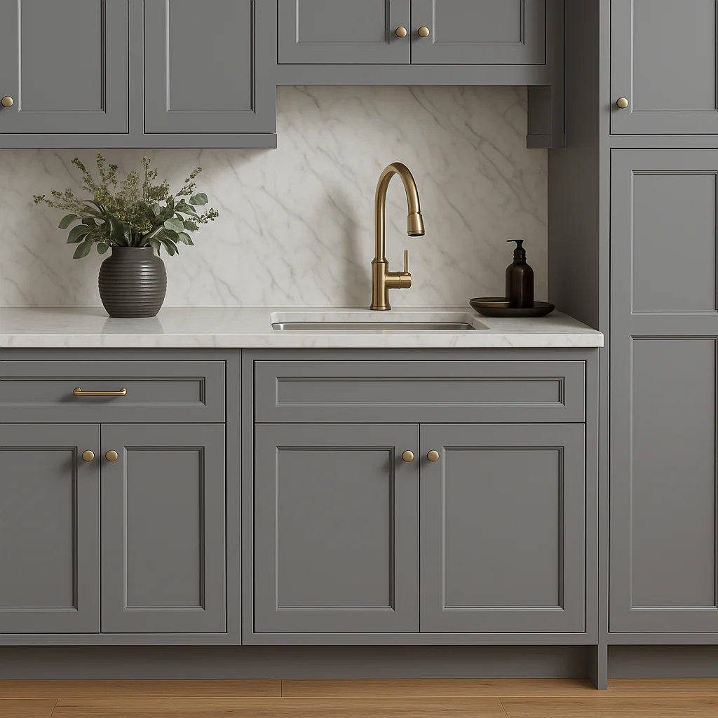 PELHAM & WHITE Keyport Shaker Charcoal Base Kitchen Cabinet - Tool-Free Assembly - Image 4