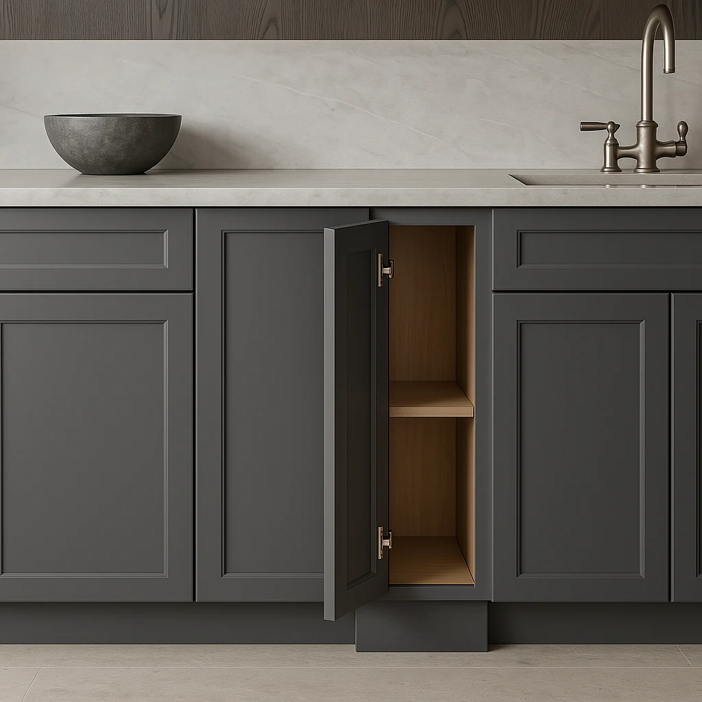PELHAM & WHITE Keyport Shaker Charcoal Base Kitchen Cabinet - Tool-Free Assembly - Image 2