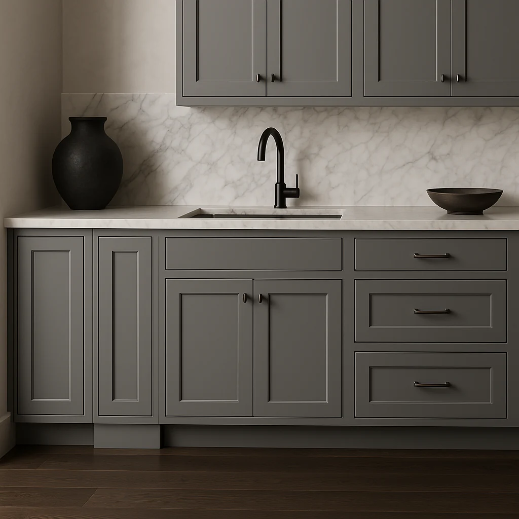 PELHAM & WHITE Keyport Shaker Charcoal Base Kitchen Cabinet - Tool-Free Assembly - Image 3