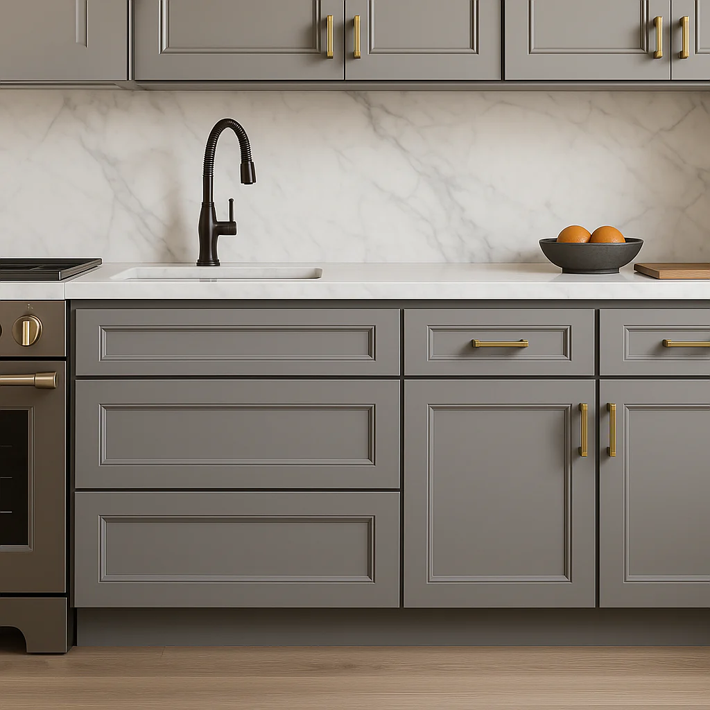 PELHAM & WHITE Keyport Shaker Charcoal Plywood Drawer Base Kitchen Cabinet - Image 4