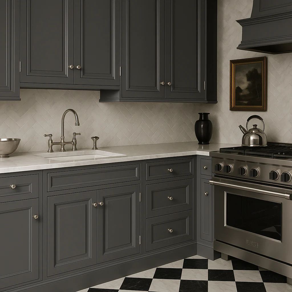 PELHAM & WHITE Keyport Shaker Charcoal Plywood Sink Base Cabinet - Tool-Free Assembly - Image 3