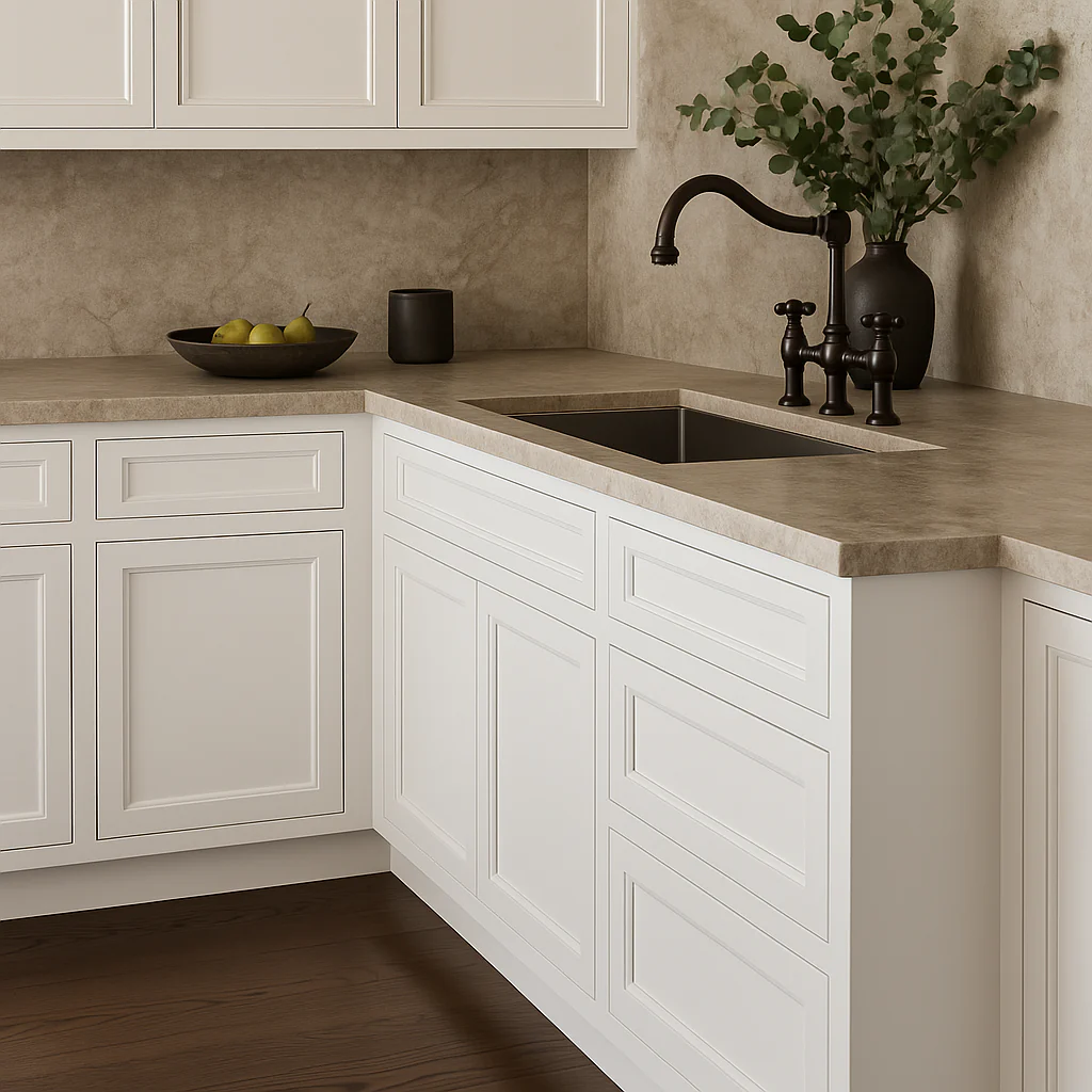 PELHAM & WHITE Keyport Shaker Drawer Base Kitchen Cabinet, Satin White, Ready to Assemble - Image 3