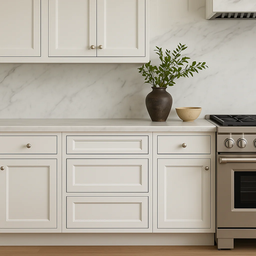 PELHAM & WHITE Keyport Shaker Drawer Base Kitchen Cabinet, Satin White, Ready to Assemble - Image 4