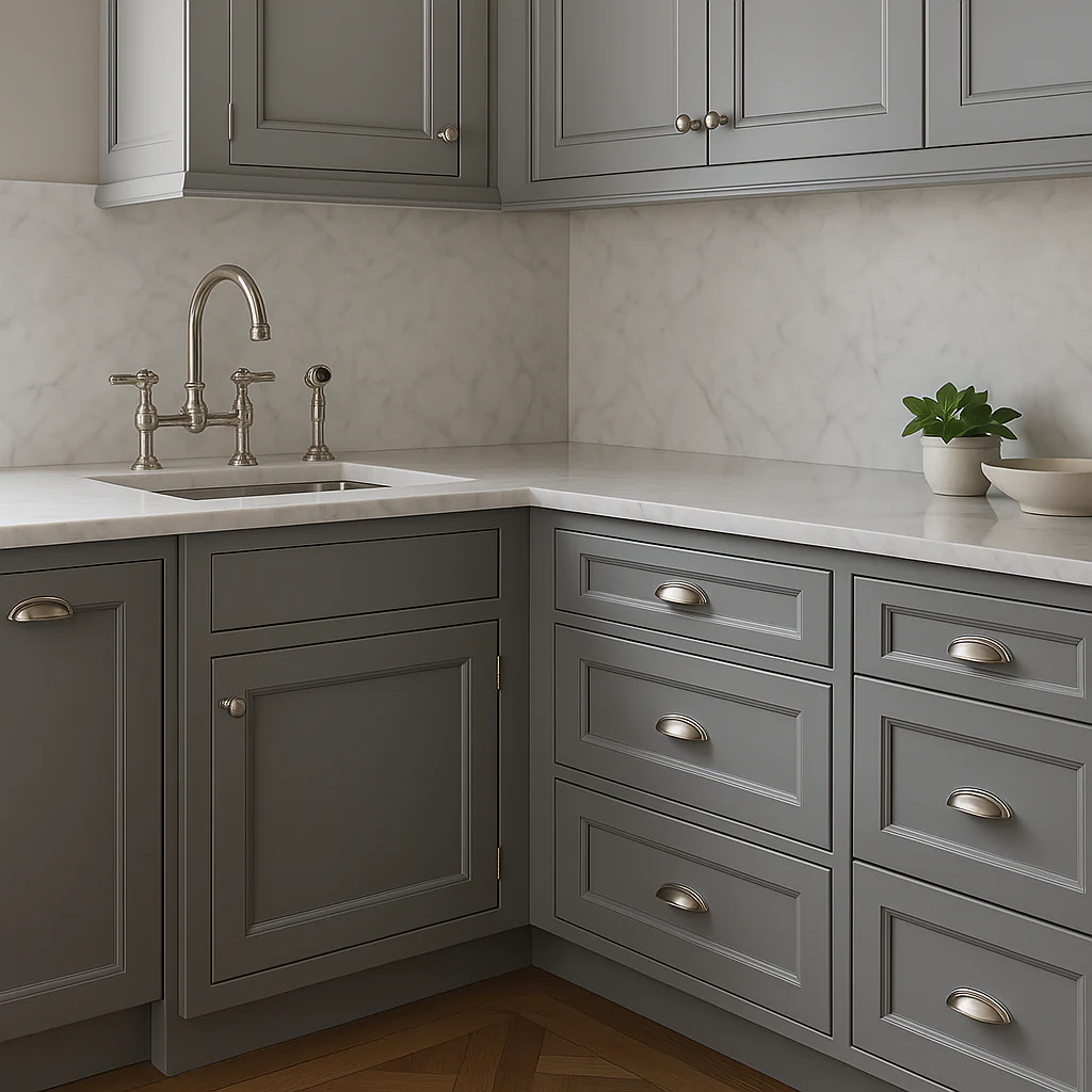 PELHAM & WHITE Keyport Shaker Gray Drawer Base Kitchen Cabinet - 24 in. - Image 4
