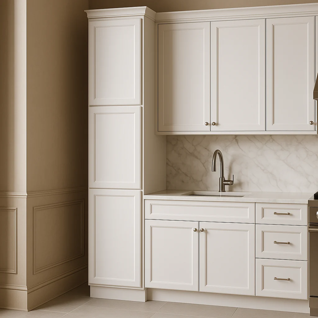 PELHAM & WHITE Keyport Shaker Pantry Cabinet, 18 in. W x 24 in. D x 90 in. H, White - Image 4