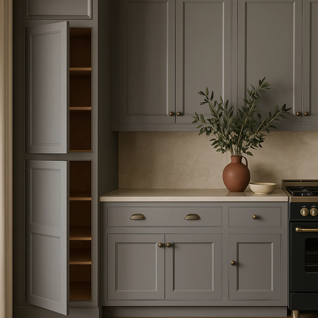 PELHAM & WHITE Keyport Shaker Pantry Cabinet, Charcoal Gray, Tool-Free Assembly - Image 3