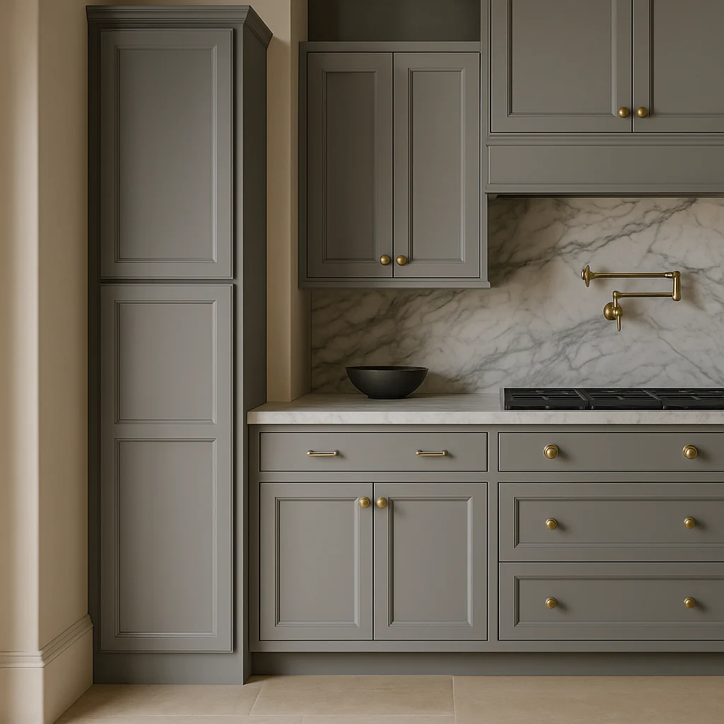 PELHAM & WHITE Keyport Shaker Pantry Cabinet, Charcoal Gray, Tool-Free Assembly - Image 4