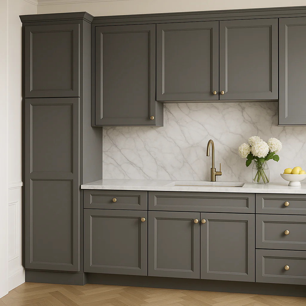 PELHAM & WHITE Keyport Shaker Pantry Kitchen Cabinet, Charcoal Gray, Tool-Free Assembly - Image 4