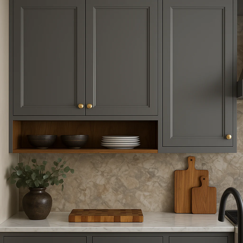 PELHAM & WHITE Keyport Shaker Wall Kitchen Cabinet, Charcoal, 36x12x30 in. - Image 3