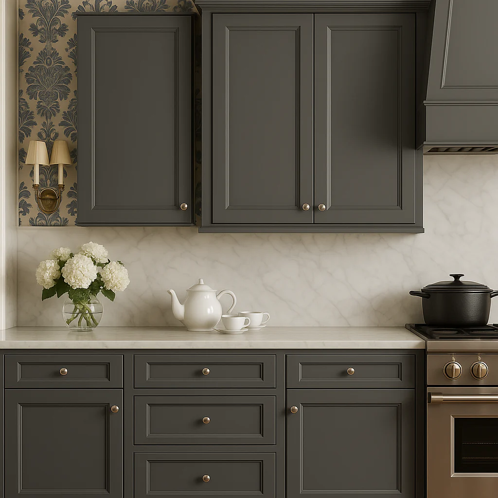 PELHAM & WHITE Keyport Shaker Wall Kitchen Cabinet, Charcoal Gray, 24x12x42 in. - Image 4