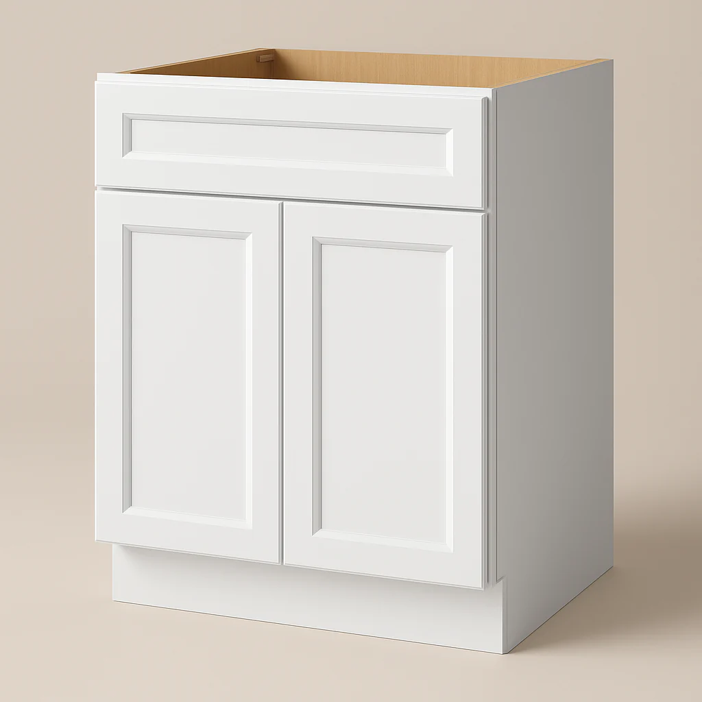 PELHAM & WHITE Keyport Shaker White Plywood Kitchen Cabinet, Tool-Free Assembly