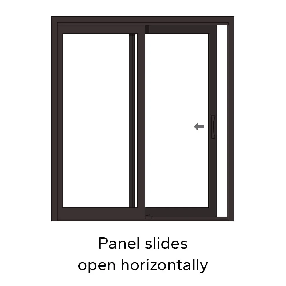 Pella 150 Series 72-in x 80-in x 4-9/16-in Jamb Low‑E Blinds-Between-the-Glass White Vinyl Right-Hand Sliding Double Patio Door - Image 5