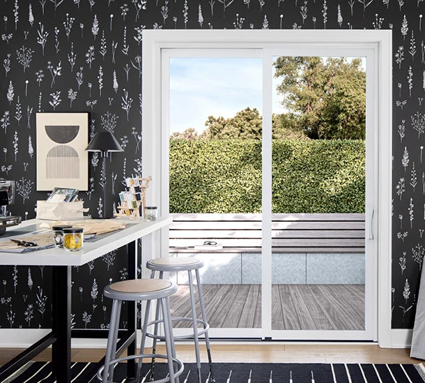 Pella Impervia Series 72-in x 80-in 4-9/16-in Low-E Argon Black Fiberglass Right-Hand Sliding Double Patio Door - Image 2