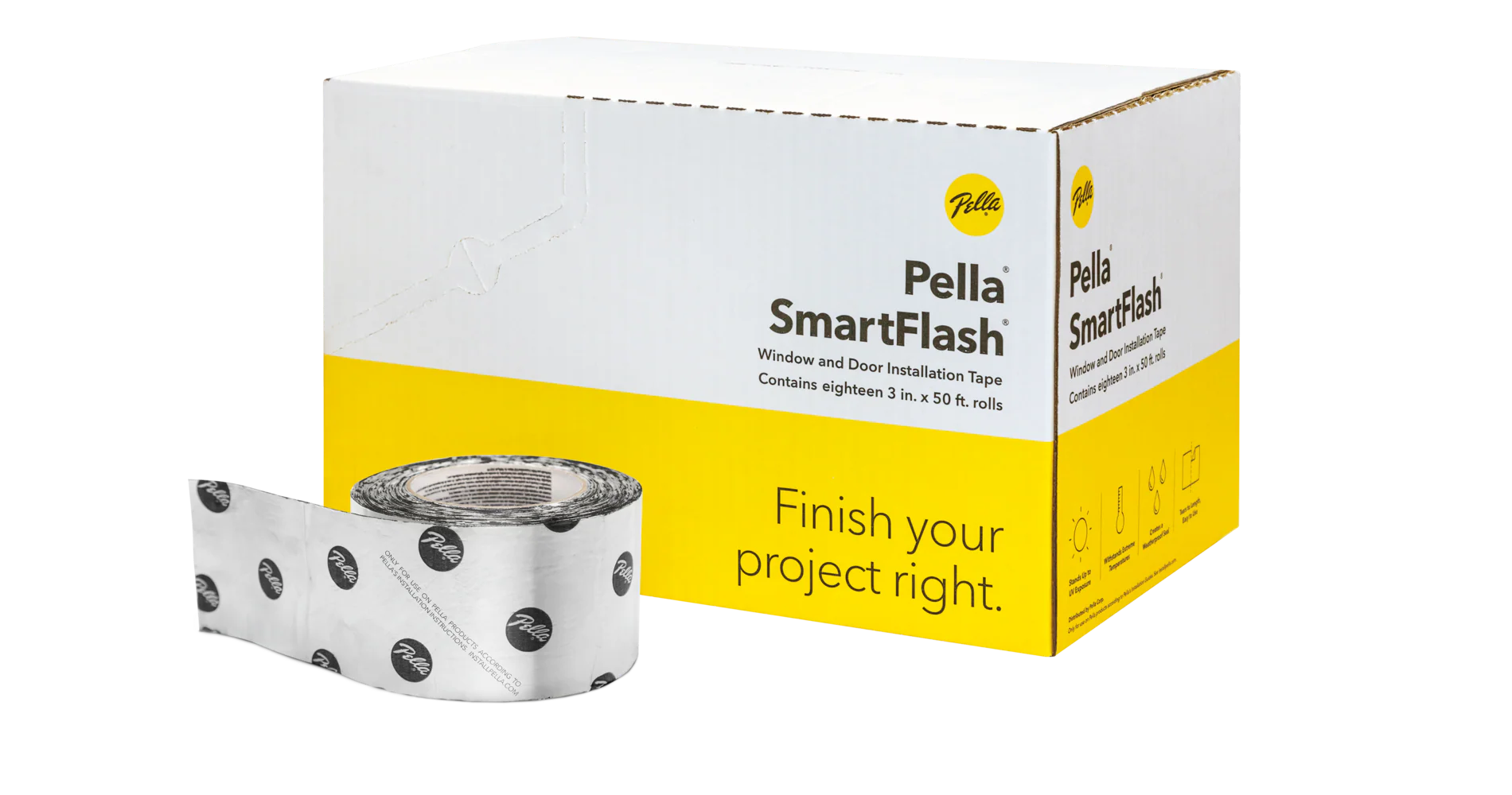 Pella Installation Tape — 3 in. x 50 ft Black Butyl Rubber Self‑Adhesive Roll Flashing - Image 2