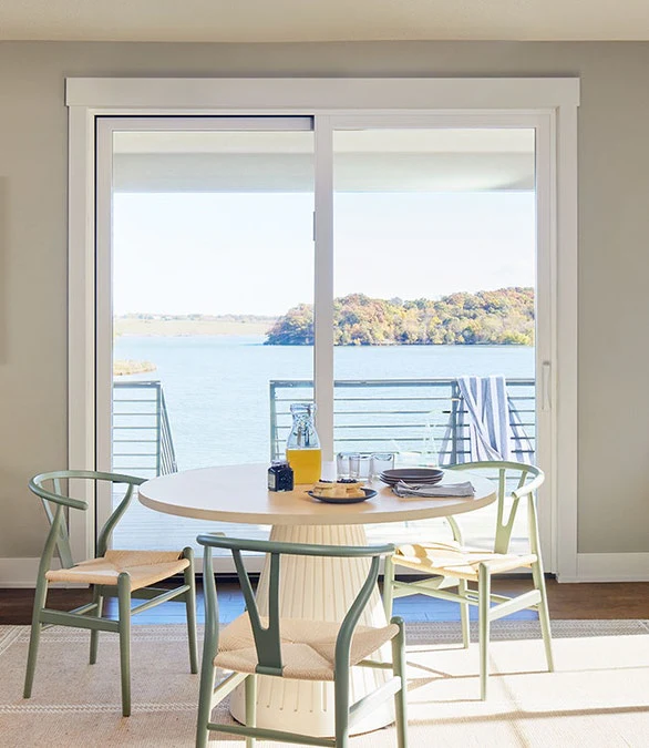 Pella Lifestyle 72-in x 80-in 4-9/16-in Dual-Pane White Wood Sliding Left-Hand Double Patio Door - Image 2