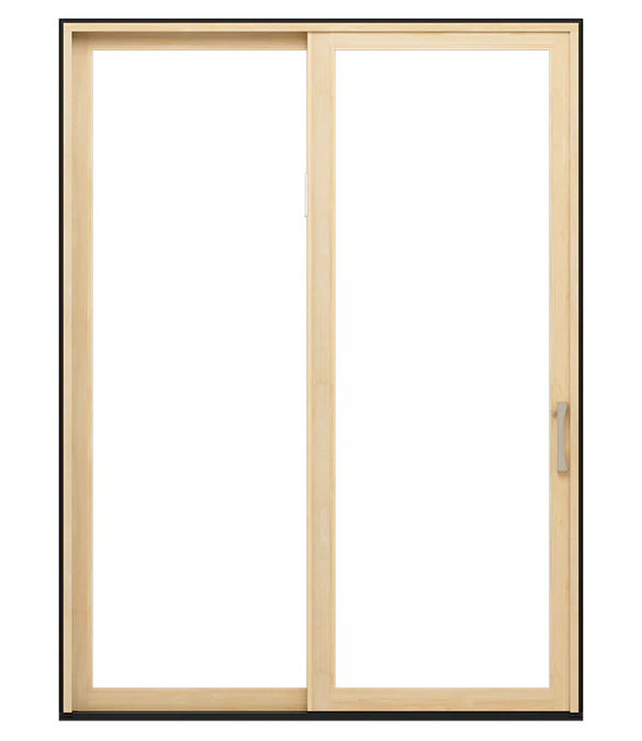 Pella Lifestyle 72-in x 80-in 4-9/16-in Dual-Pane White Wood Right-Hand Sliding Double Patio Door