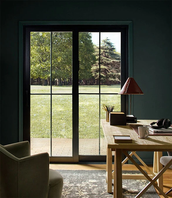 Pella Lifestyle 72-in x 80-in 4-9/16-in Dual-Pane White Wood Right-Hand Sliding Double Patio Door - Image 3