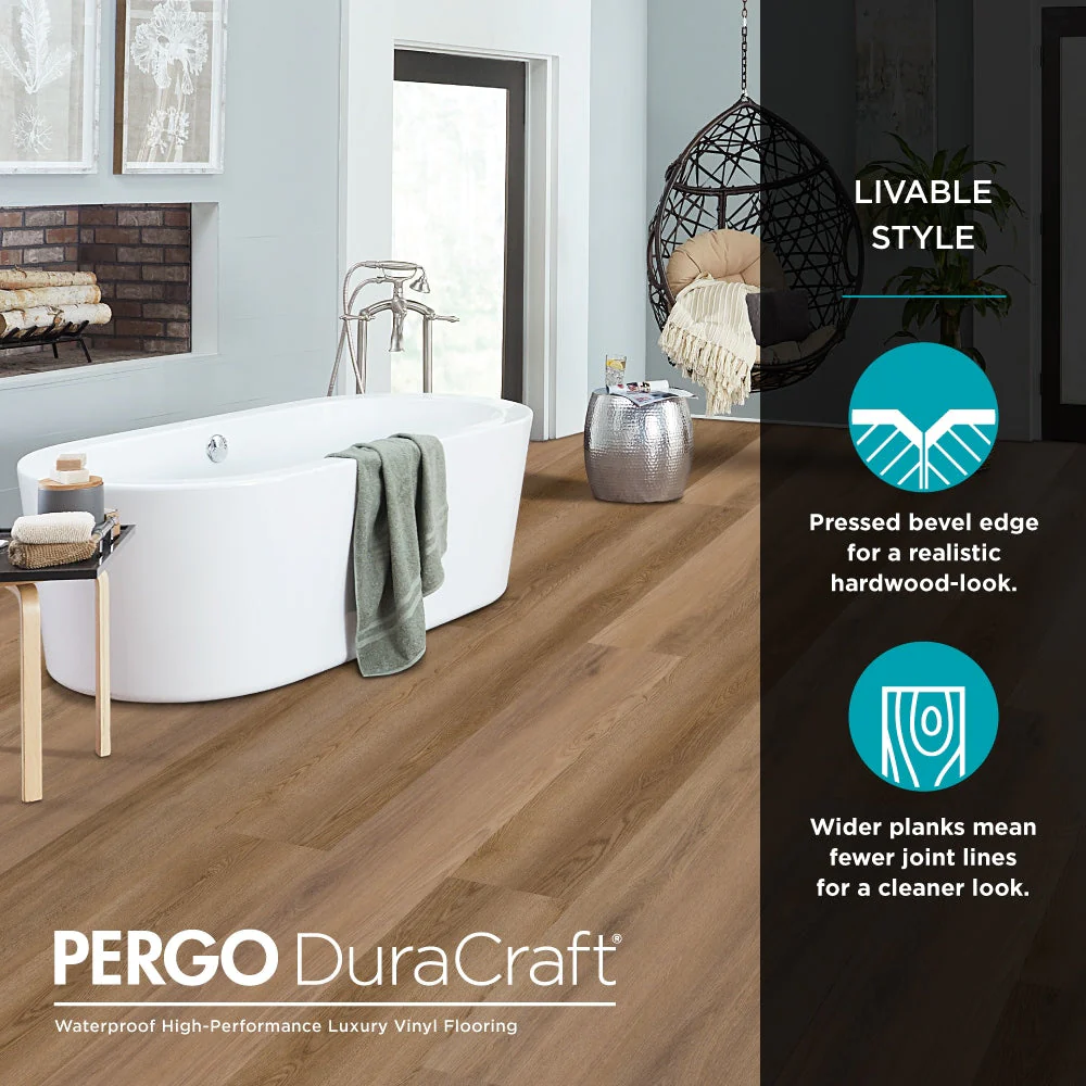 Pergo DuraCraft Rochelle Oak Waterproof Luxury Vinyl Plank Flooring - Image 7
