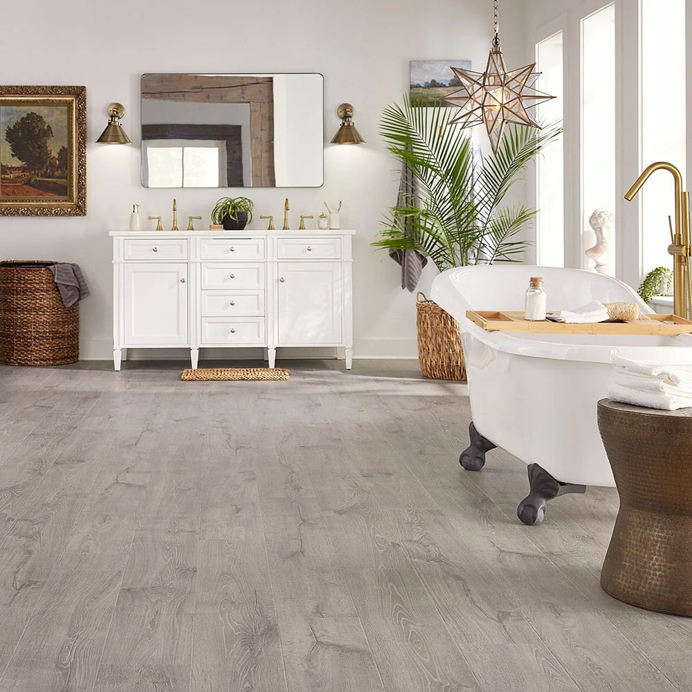 Pergo EverCraft Falls Trail Oak Gray Waterproof Hybrid Flooring Sample - Image 10