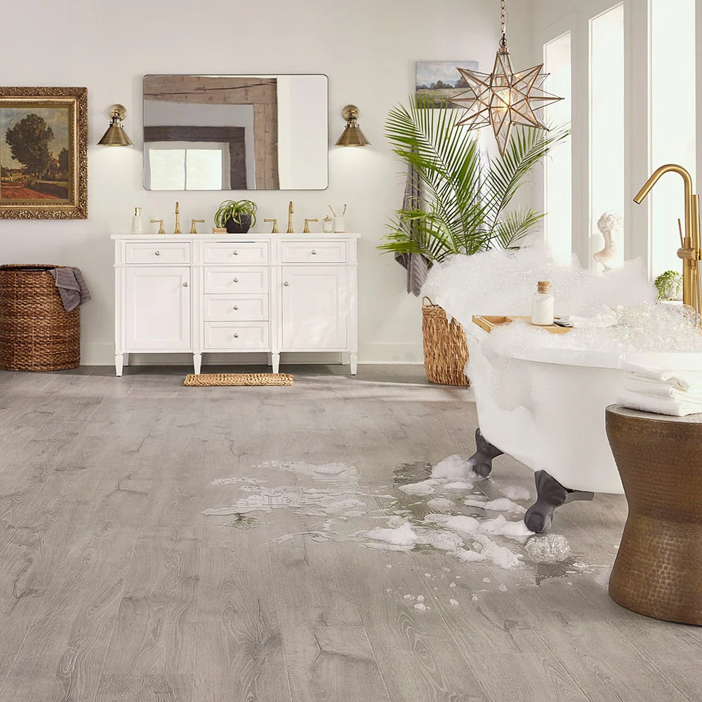 Pergo EverCraft Falls Trail Oak Gray Waterproof Hybrid Flooring Sample - Image 3