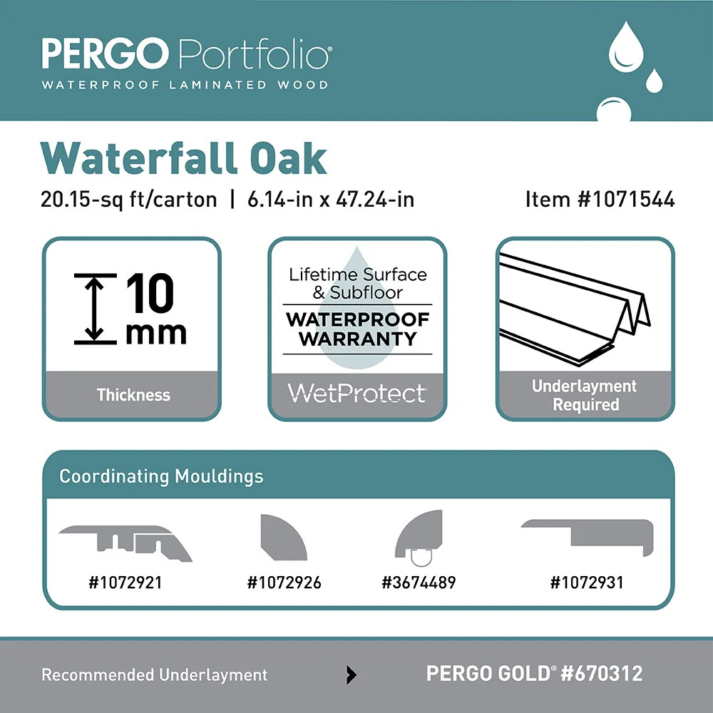 Pergo Portfolio + WetProtect Waterfall Oak Waterproof Laminate Flooring - Image 7
