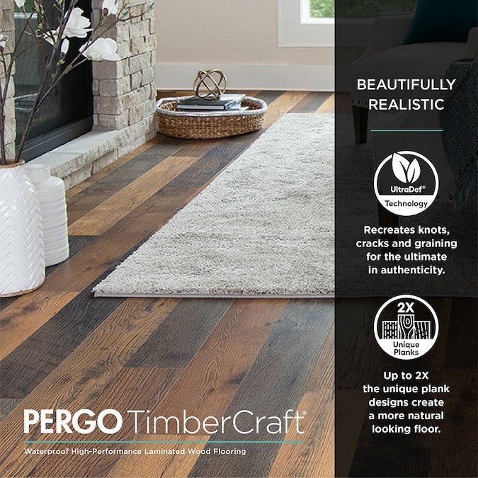 Pergo TimberCraft +WetProtect Wells Branch Hickory Waterproof Laminate Flooring - Image 9