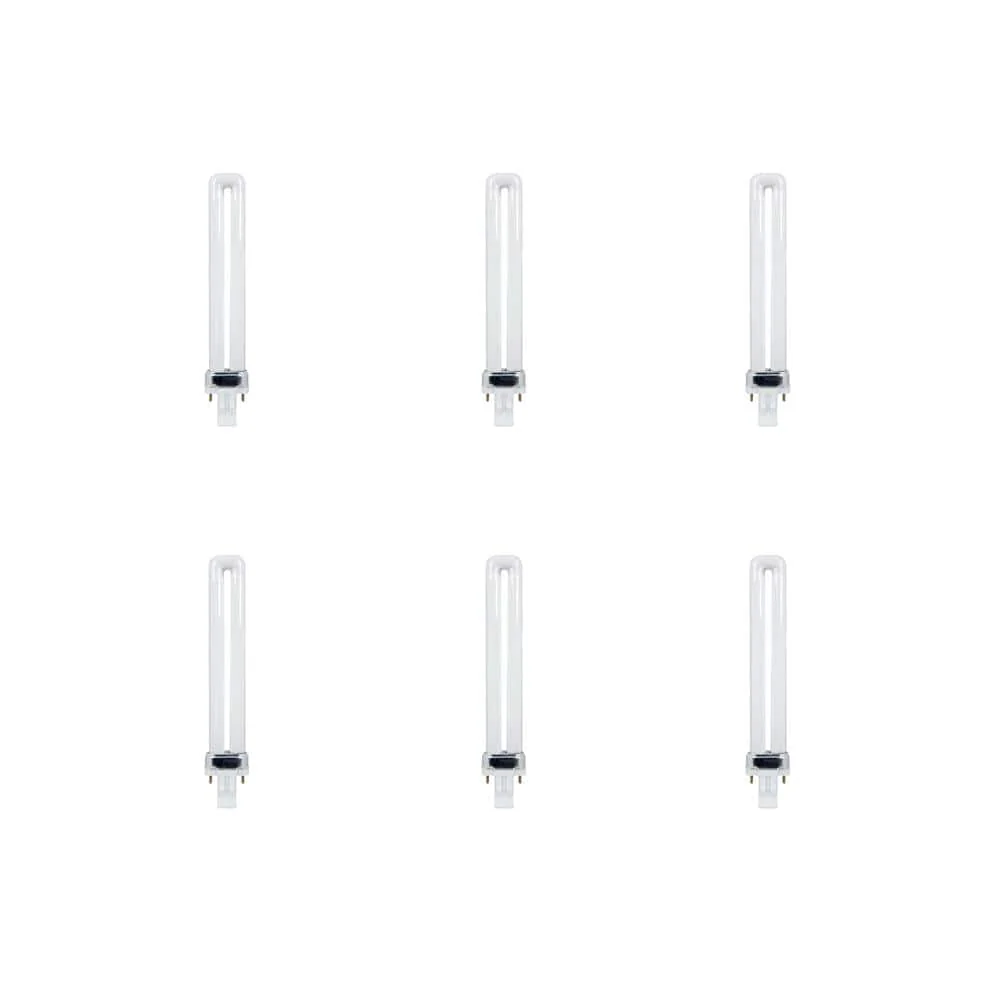Philips 13-Watt Equivalent PL CFLNI Twin Tube GX23 2-Pin Plug-in Compact Fluorescent Light Bulbs, Bright White 3500K (6-Pack)