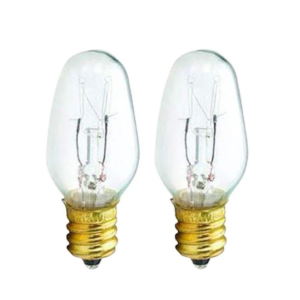 Philips 15-Watt C7.5 Incandescent Clear Candelabra Base Light Bulb (2-Pack)