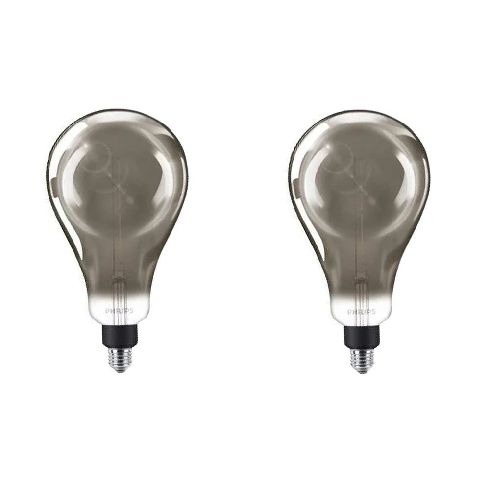 Philips 25-Watt Equivalent A50 Dimmable Modern Glass Edison LED Large Light Bulb, Cool White 4000K (2-Pack)