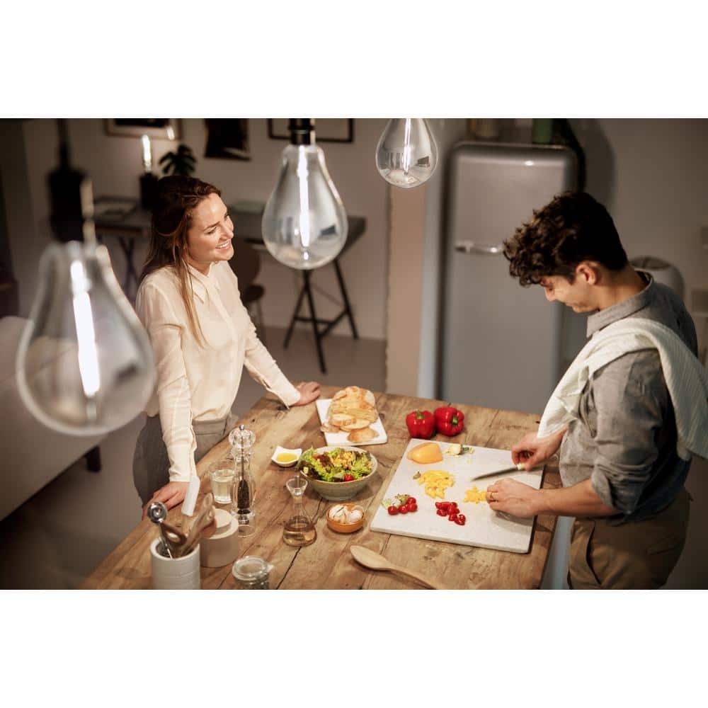 Philips 25-Watt Equivalent A50 Dimmable Modern Glass Edison LED Large Light Bulb, Cool White 4000K (2-Pack) - Image 3
