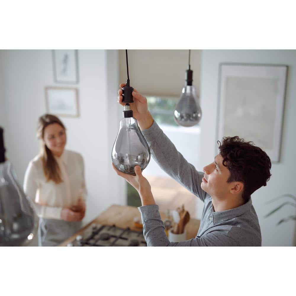 Philips 25-Watt Equivalent A50 Dimmable Modern Glass Edison LED Large Light Bulb, Cool White 4000K (2-Pack) - Image 4