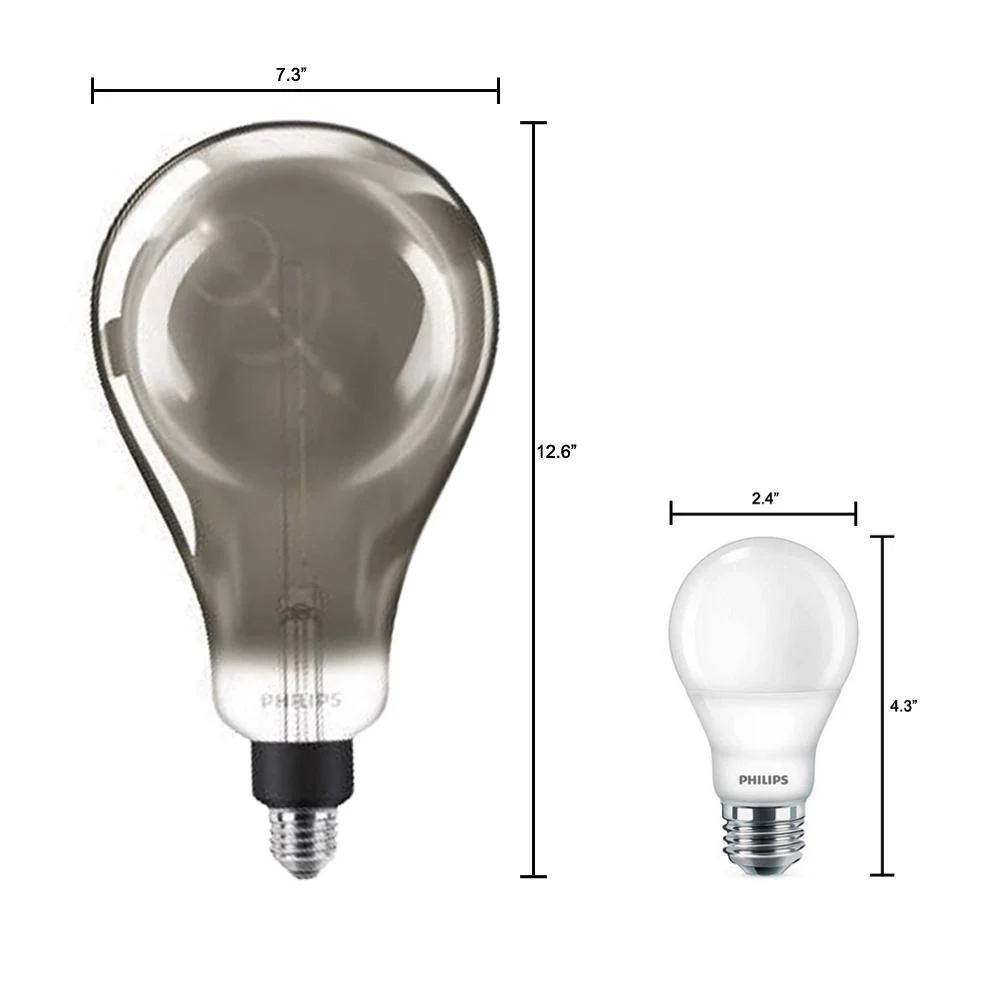 Philips 25-Watt Equivalent A50 Dimmable Modern Glass Edison LED Large Light Bulb, Cool White 4000K (2-Pack) - Image 5