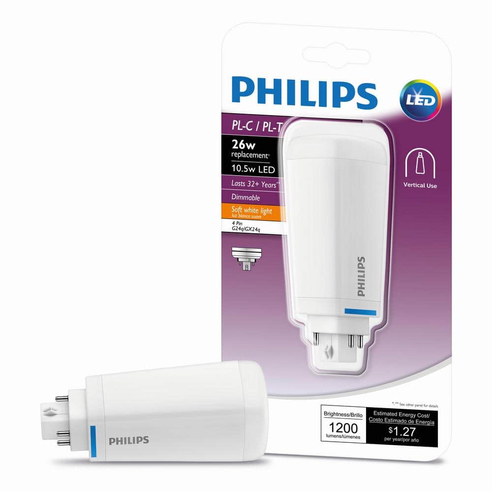 Philips 26-Watt Equivalent PL-C/T 4-Pin Dimmable Linear LED Light Bulb, Soft White (6-Pack) - Image 5