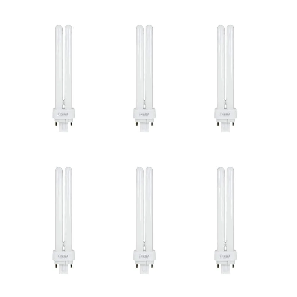 Philips 26W Equiv PL CFLNI Quad Tube 4-Pin Plug-in G24Q-3 Base CFL Light Bulbs, Cool White 4100K (6-Pack)