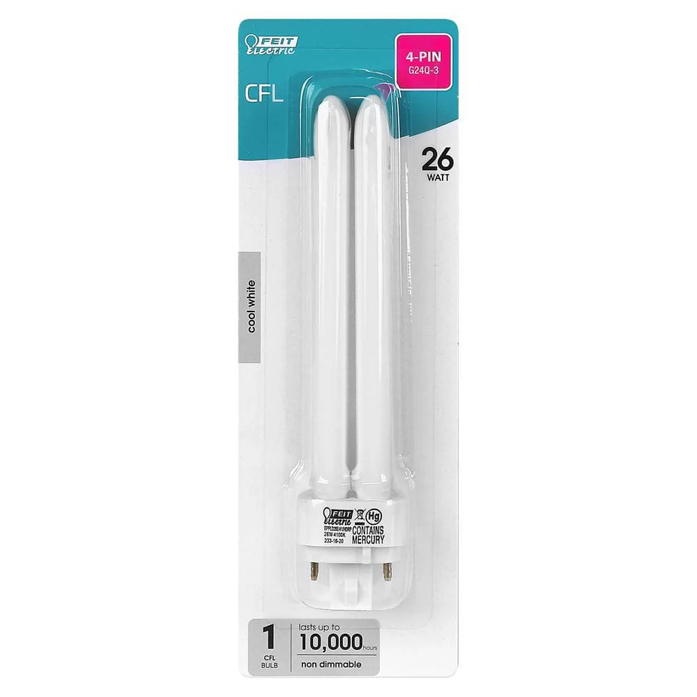 Philips 26W Equiv PL CFLNI Quad Tube 4-Pin Plug-in G24Q-3 Base CFL Light Bulbs, Cool White 4100K (6-Pack) - Image 5