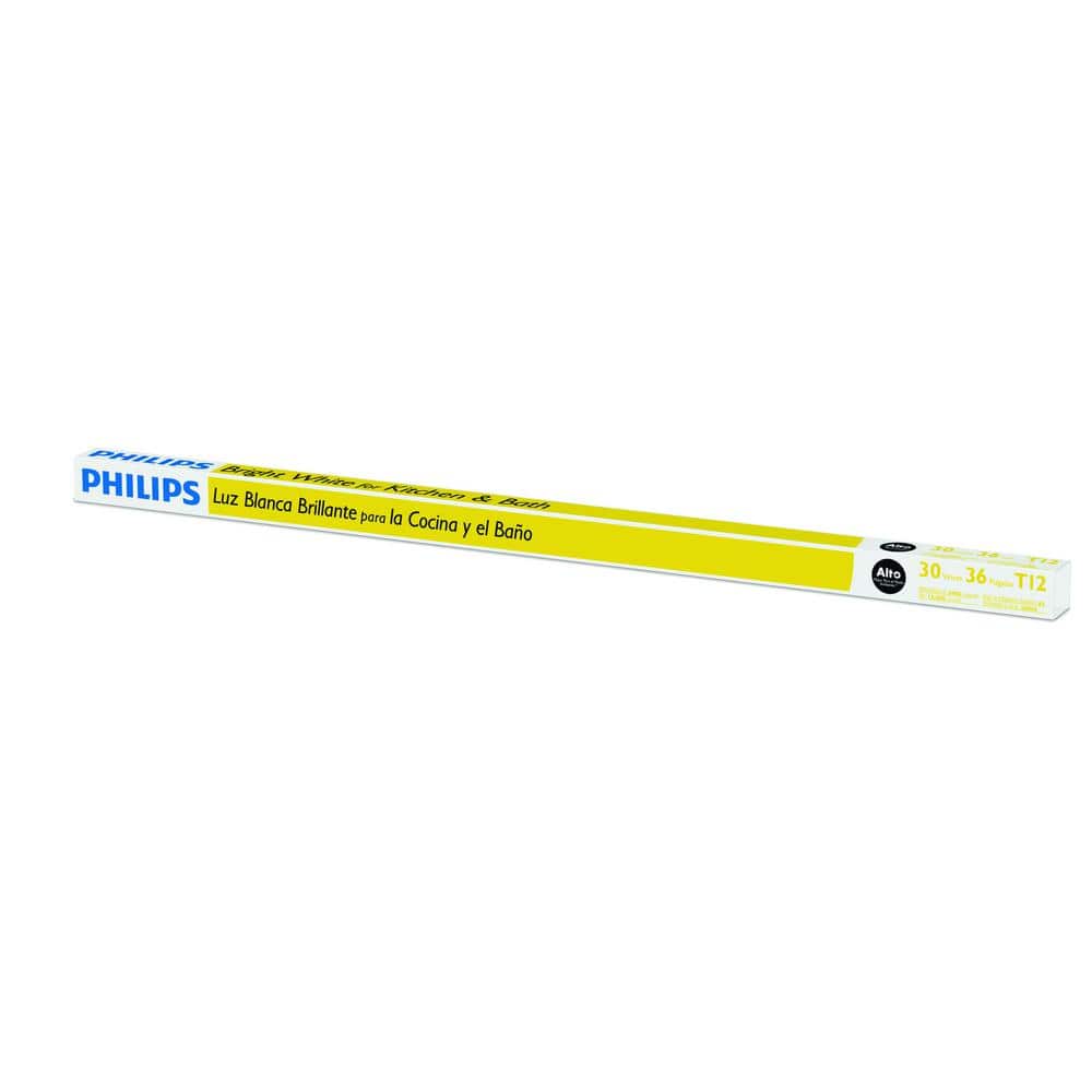 Philips 30-Watt 3 ft. Linear T12 Fluorescent Tube Light Bulb, Bright White 3000K - Image 4