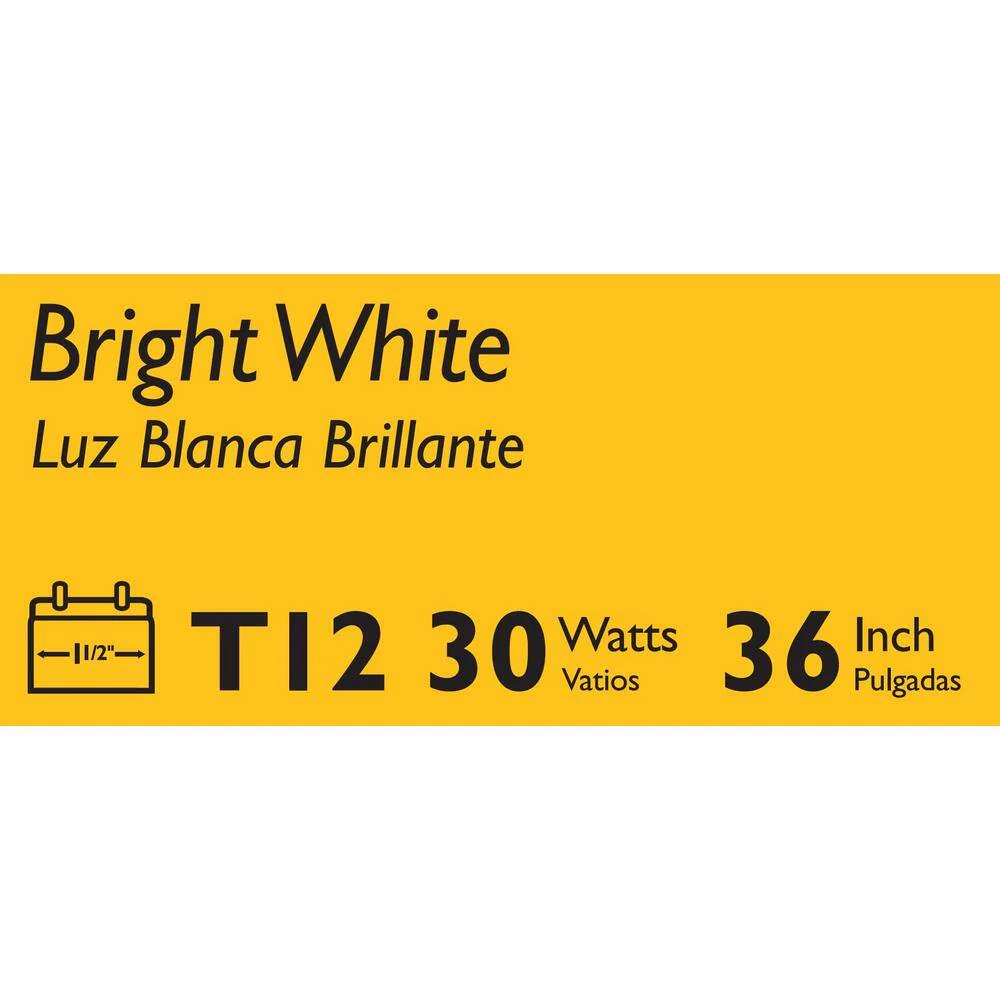 Philips 30-Watt 3 ft. Linear T12 Fluorescent Tube Light Bulb, Bright White 3000K - Image 5