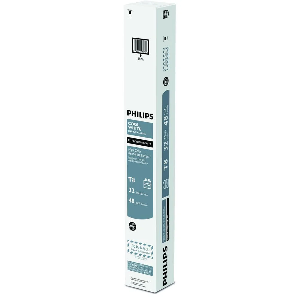 Philips 32-Watt 4 ft. Linear T8 Fluorescent Tube Light Bulb, Cool White 4100K, 30-Pack - Image 8