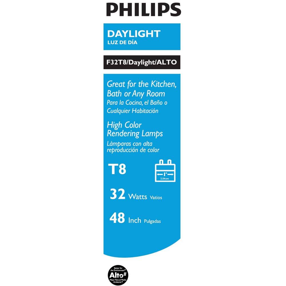 Philips 32-Watt 4 ft. Linear T8 Fluorescent Tube Light Bulb, Natural Daylight 5000K, 10-Pack - Image 3
