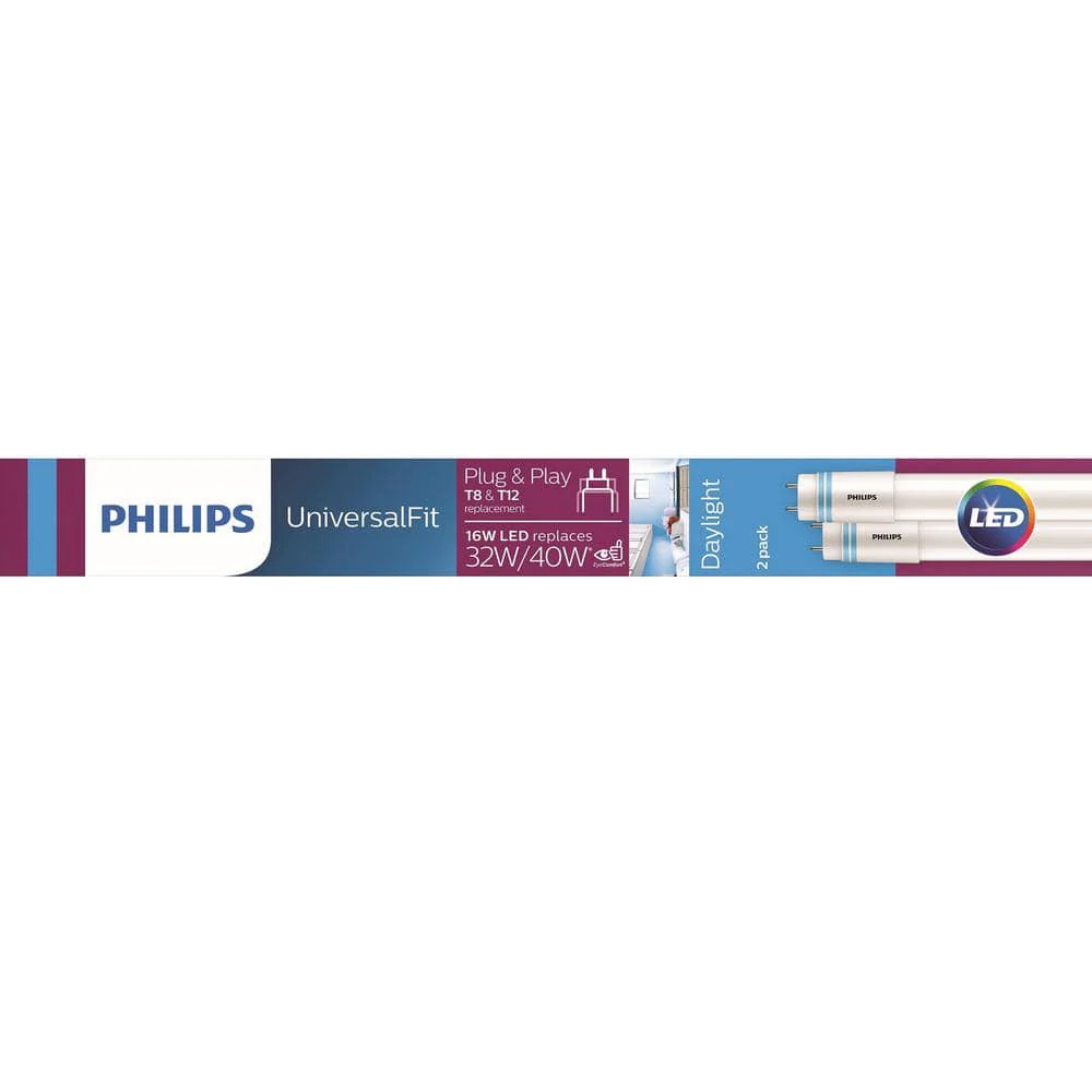 Philips 32‑Watt Equivalent 4 ft. T12 Type A Universal Fit LED Tube Light Bulbs, Daylight 5000K (30‑Pack) - Image 2