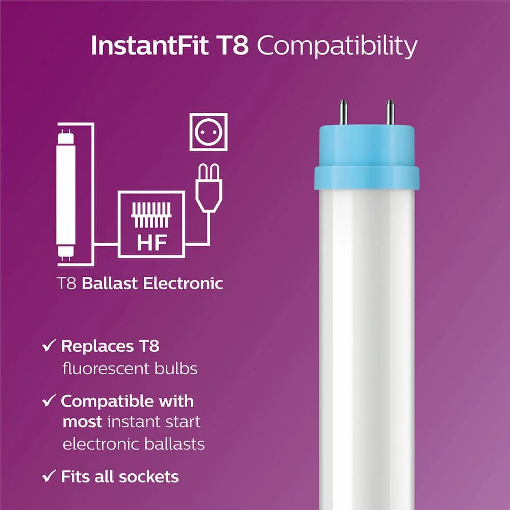 Philips 32-Watt Equivalent 4 ft. T8 InstantFit Linear LED Light Bulb, Cool White (30-Pack) - Image 4